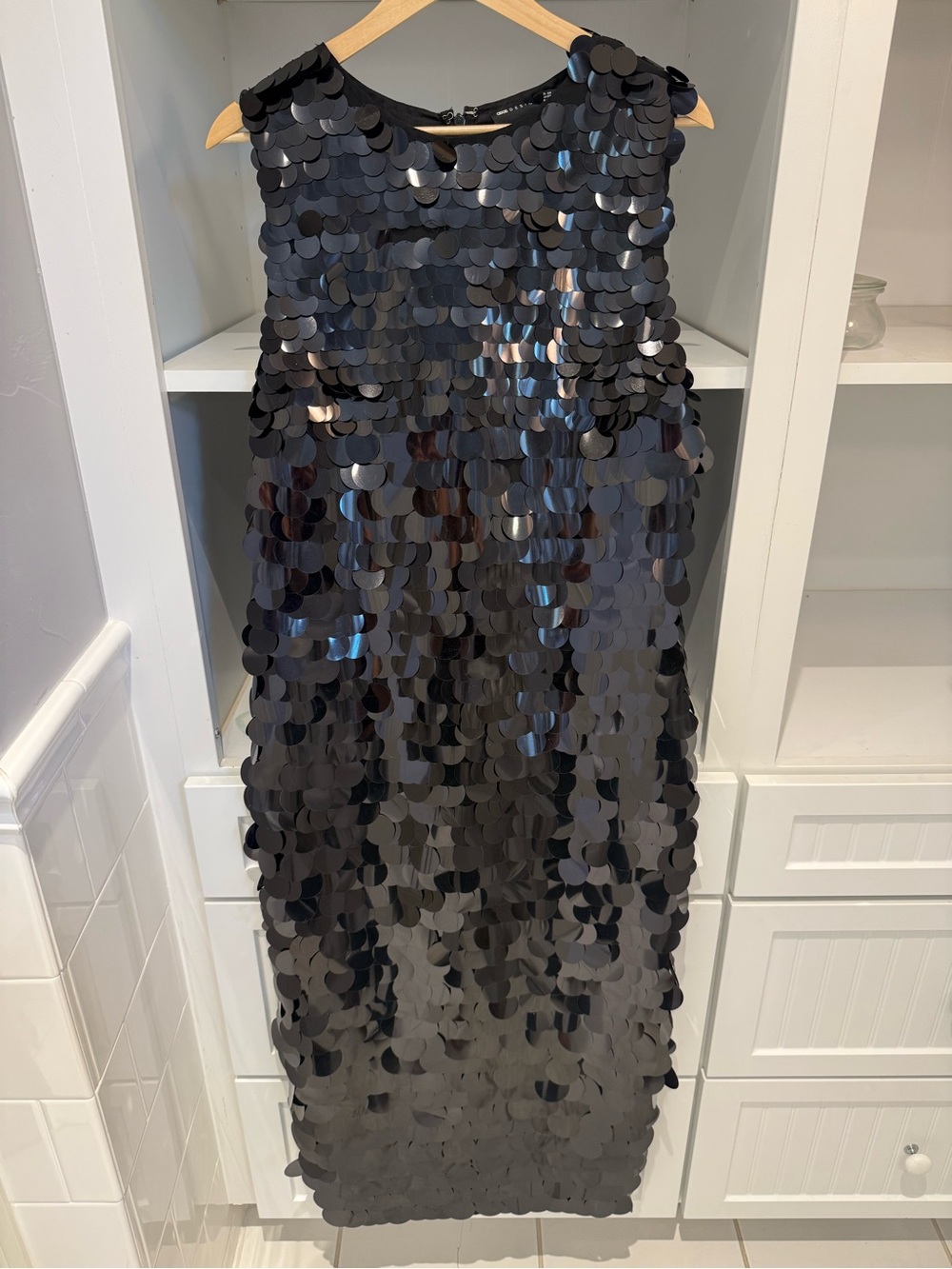 ASOS Black Sequin Shift Dress